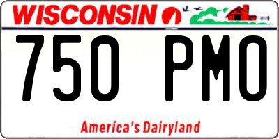WI license plate 750PMO