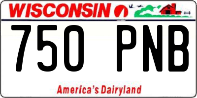 WI license plate 750PNB