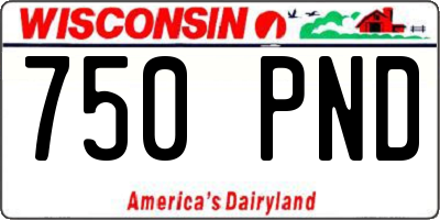WI license plate 750PND