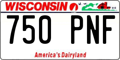 WI license plate 750PNF