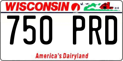 WI license plate 750PRD