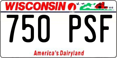 WI license plate 750PSF