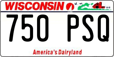WI license plate 750PSQ