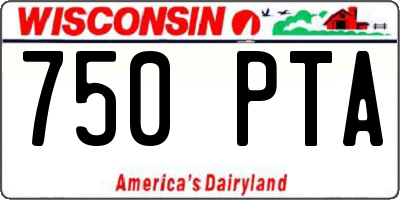 WI license plate 750PTA