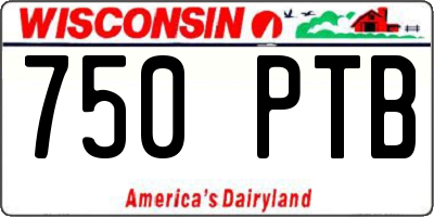 WI license plate 750PTB