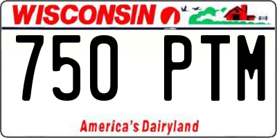 WI license plate 750PTM