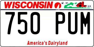 WI license plate 750PUM