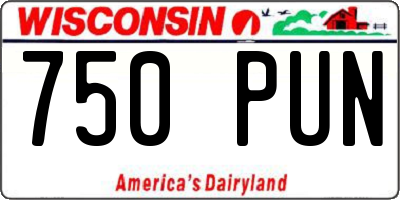 WI license plate 750PUN
