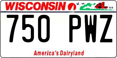 WI license plate 750PWZ