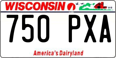 WI license plate 750PXA