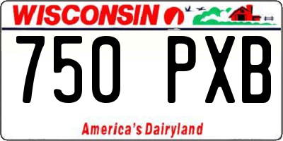 WI license plate 750PXB