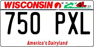 WI license plate 750PXL