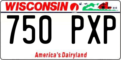 WI license plate 750PXP