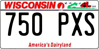 WI license plate 750PXS