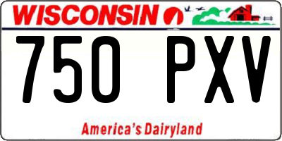 WI license plate 750PXV
