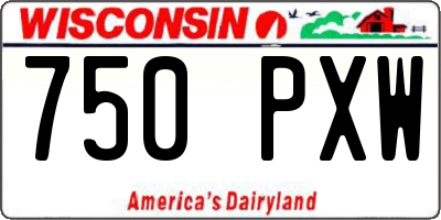 WI license plate 750PXW