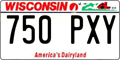 WI license plate 750PXY