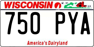 WI license plate 750PYA