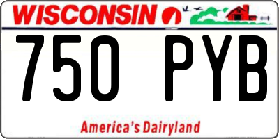 WI license plate 750PYB