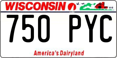 WI license plate 750PYC