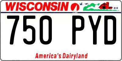 WI license plate 750PYD
