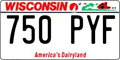 WI license plate 750PYF