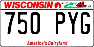 WI license plate 750PYG