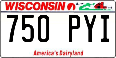 WI license plate 750PYI