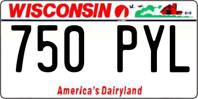 WI license plate 750PYL