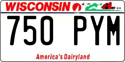 WI license plate 750PYM