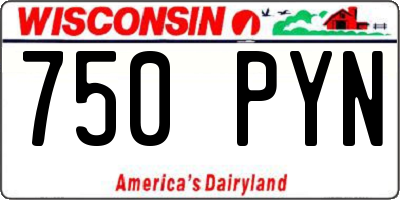 WI license plate 750PYN
