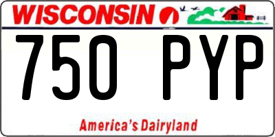 WI license plate 750PYP