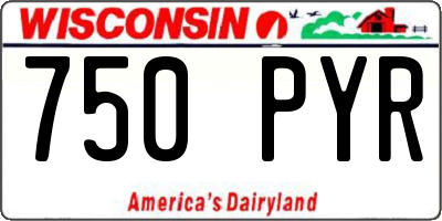 WI license plate 750PYR