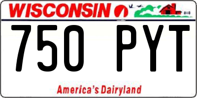 WI license plate 750PYT
