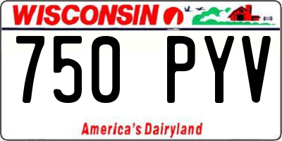 WI license plate 750PYV