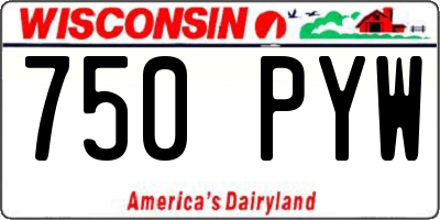 WI license plate 750PYW