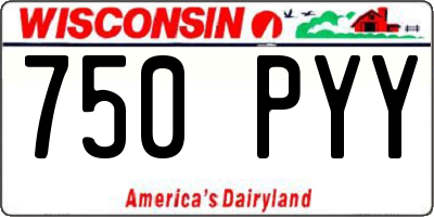 WI license plate 750PYY