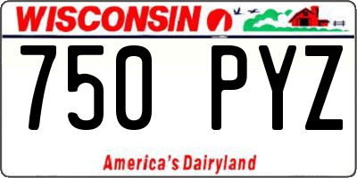 WI license plate 750PYZ