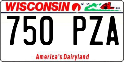 WI license plate 750PZA
