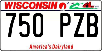 WI license plate 750PZB