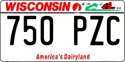 WI license plate 750PZC