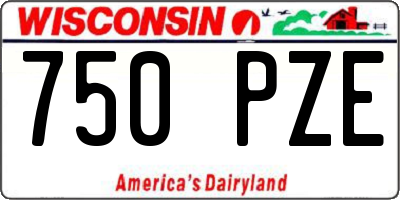 WI license plate 750PZE