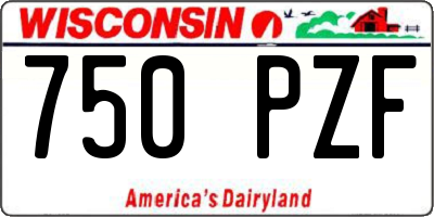 WI license plate 750PZF