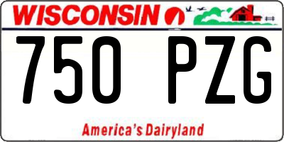 WI license plate 750PZG