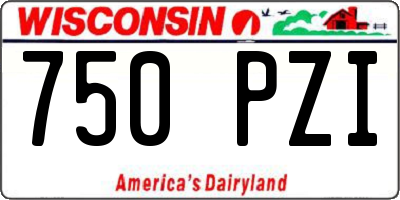 WI license plate 750PZI