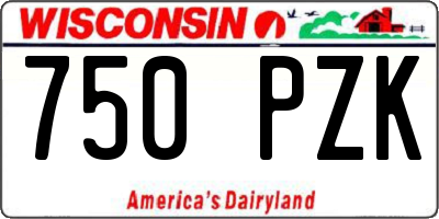 WI license plate 750PZK