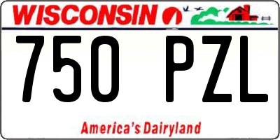 WI license plate 750PZL