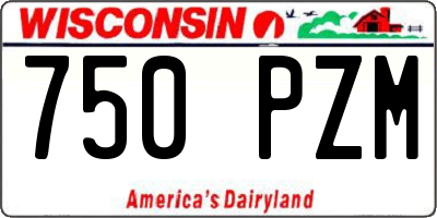 WI license plate 750PZM