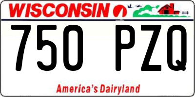 WI license plate 750PZQ