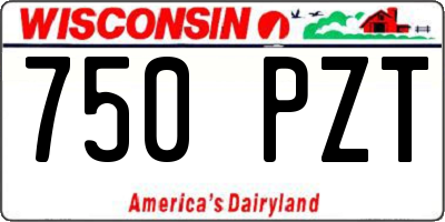 WI license plate 750PZT